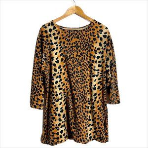1990s vintage leopard print tunic - size 1X